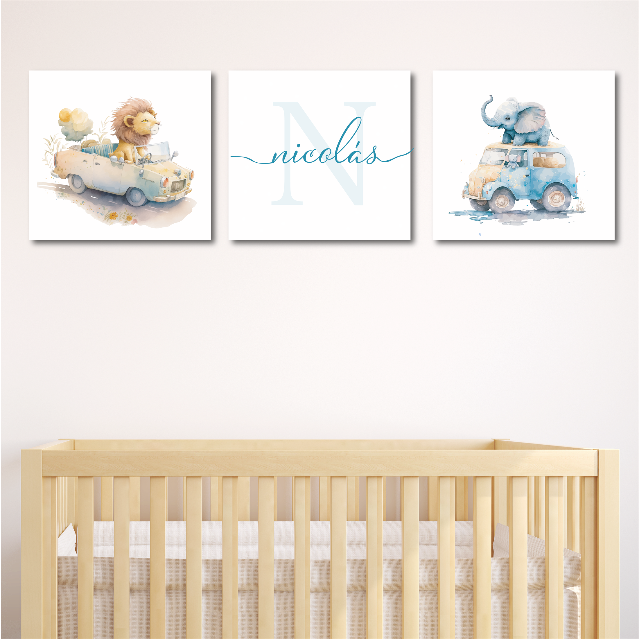 Animales En Coche - 40x40cm - NIÑO