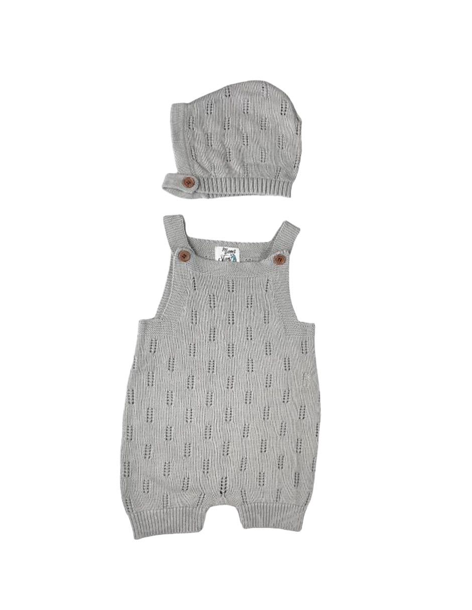 Ropa conjunto Overoll y gorro gris