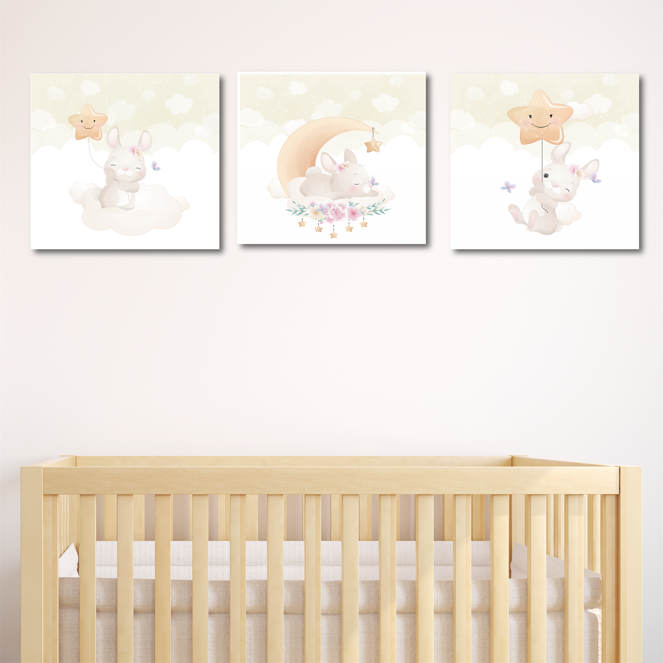 Conejas Amarillas - 50x50cm - NIÑA