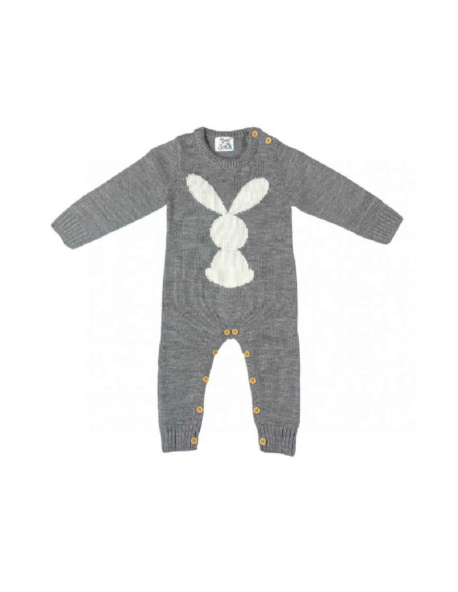 Ropa Mameluco conejo gris